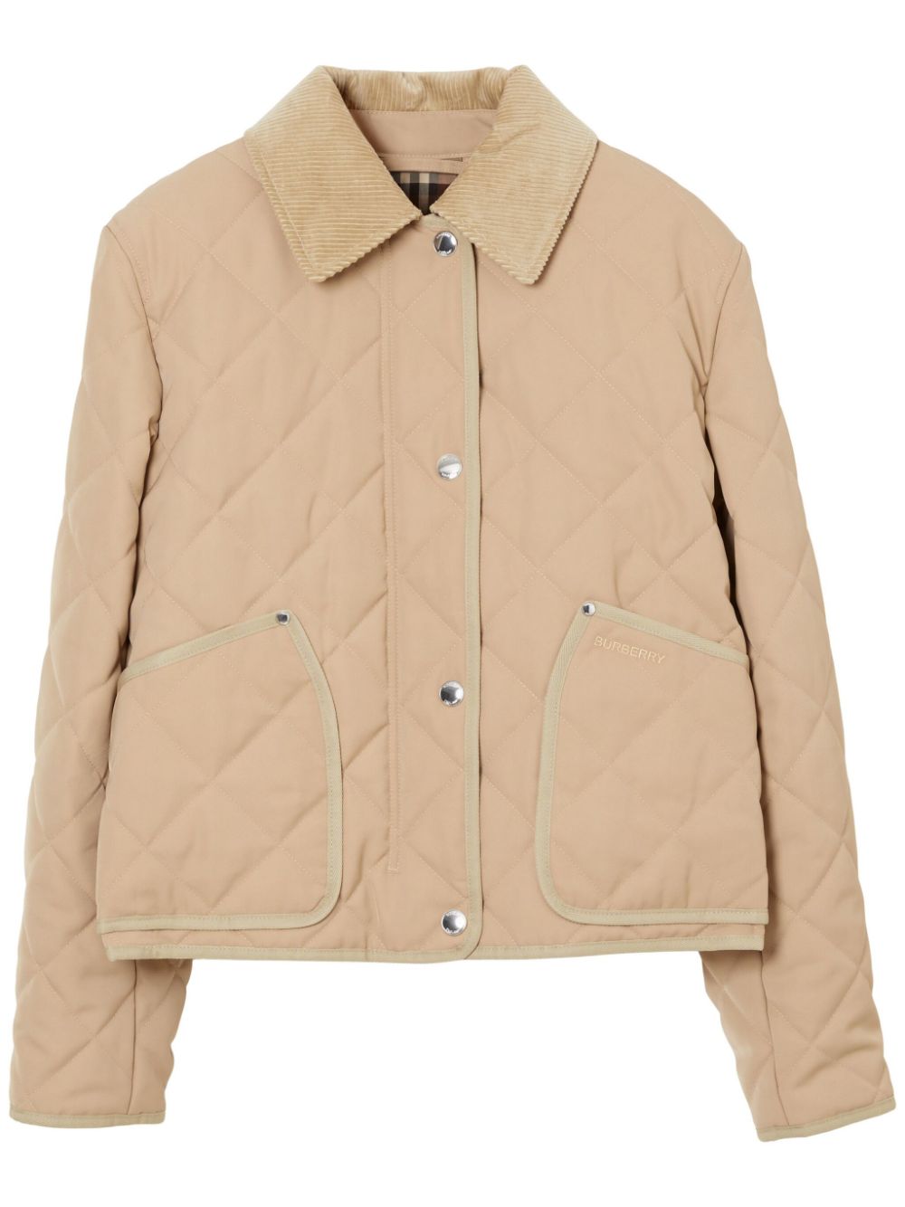 BURBERRY Beige Padded Jacket with Collar for Women