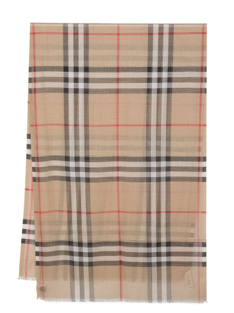 BURBERRY Luxurious Arch Beige Gauze Scarf for Men - SS24 Collection