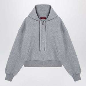 GUCCI Women's Grey Mélange Cotton Blend Sweatshirt