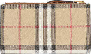 BURBERRY Beige Check Print Wallet for Women - FW23