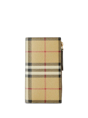 BURBERRY Classic Checkered Leather Cardholder for Men