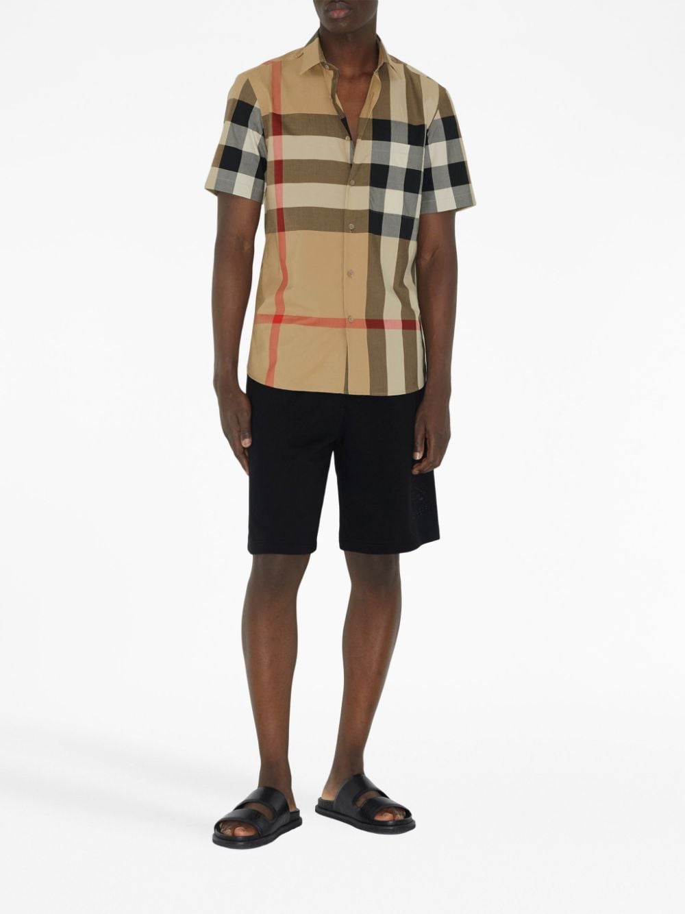 BURBERRY Men's Checkered Cotton Shirt in Archive Beige