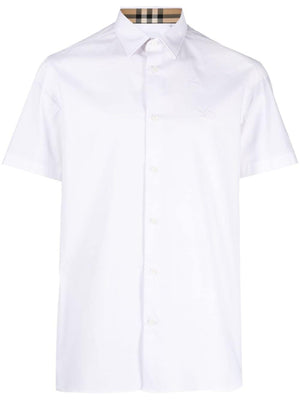 BURBERRY Classic Equestrian Knight Cotton Shirt - Men's Short Sleeve