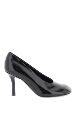 BURBERRY Polished Leather Women's Shiny Heeled Pumps