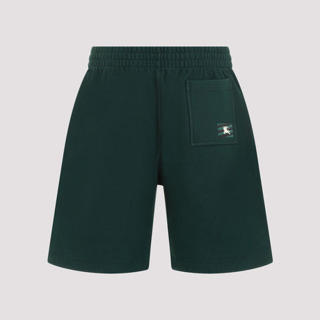 BURBERRY Men's Green Equestrian Knight Cotton Shorts