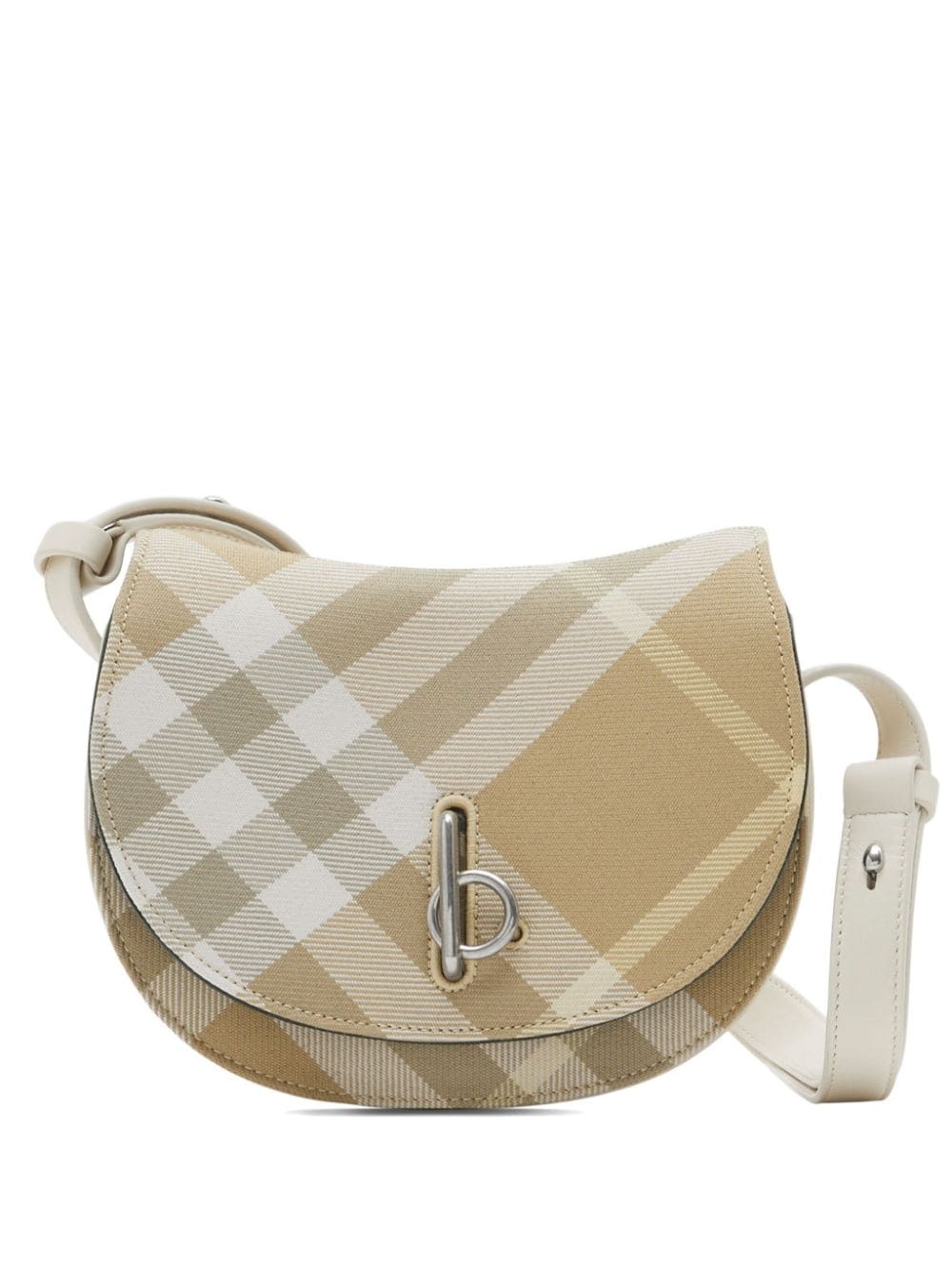 BURBERRY Spring-Summer '24 Pink Checkered Mini Crossbody Bag with Silver-Tone Hardware and Adjustable Strap