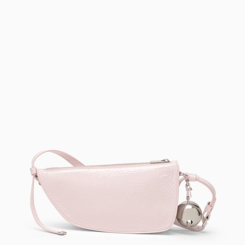 BURBERRY Pink Lamb Leather Shoulder Bag with Antique Silver-Tone Hardware