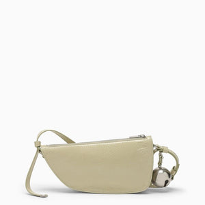 BURBERRY Ecru Leather Shoulder Handbag with Adjustable Strap and Antique Silver-Tone Hardware