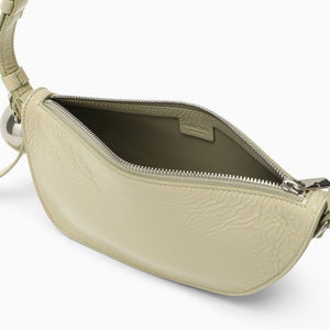 BURBERRY Ecru Leather Shoulder Handbag with Adjustable Strap and Antique Silver-Tone Hardware