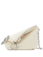 BURBERRY Mini White Leather Handbag with Silver Chain Strap