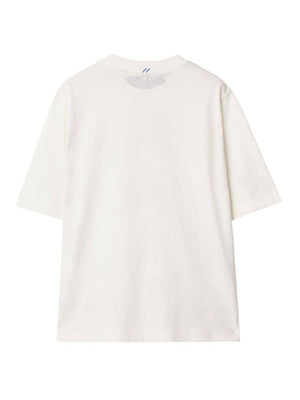 BURBERRY Blue and White Logo Print Camiseta for Women - SS24