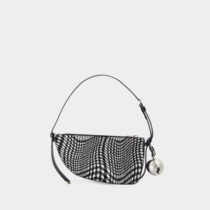 BURBERRY Black Mini Shield Sling Wallet on Chain for Women