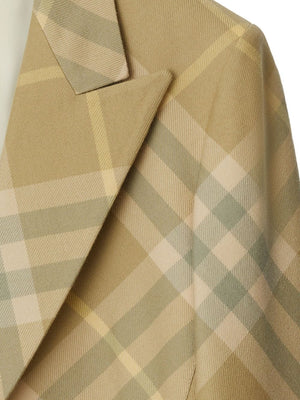 BURBERRY Tailored Plaid Wool Blazer Jacket for Women | SS24 Collection