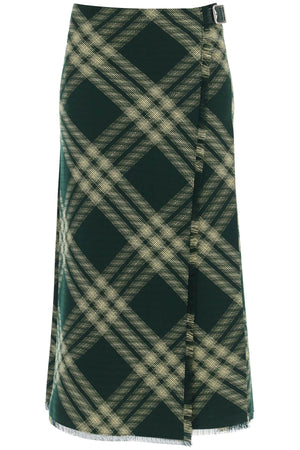 BURBERRY Women's Multicolor Wool Twill Maxi Kilt for SS24