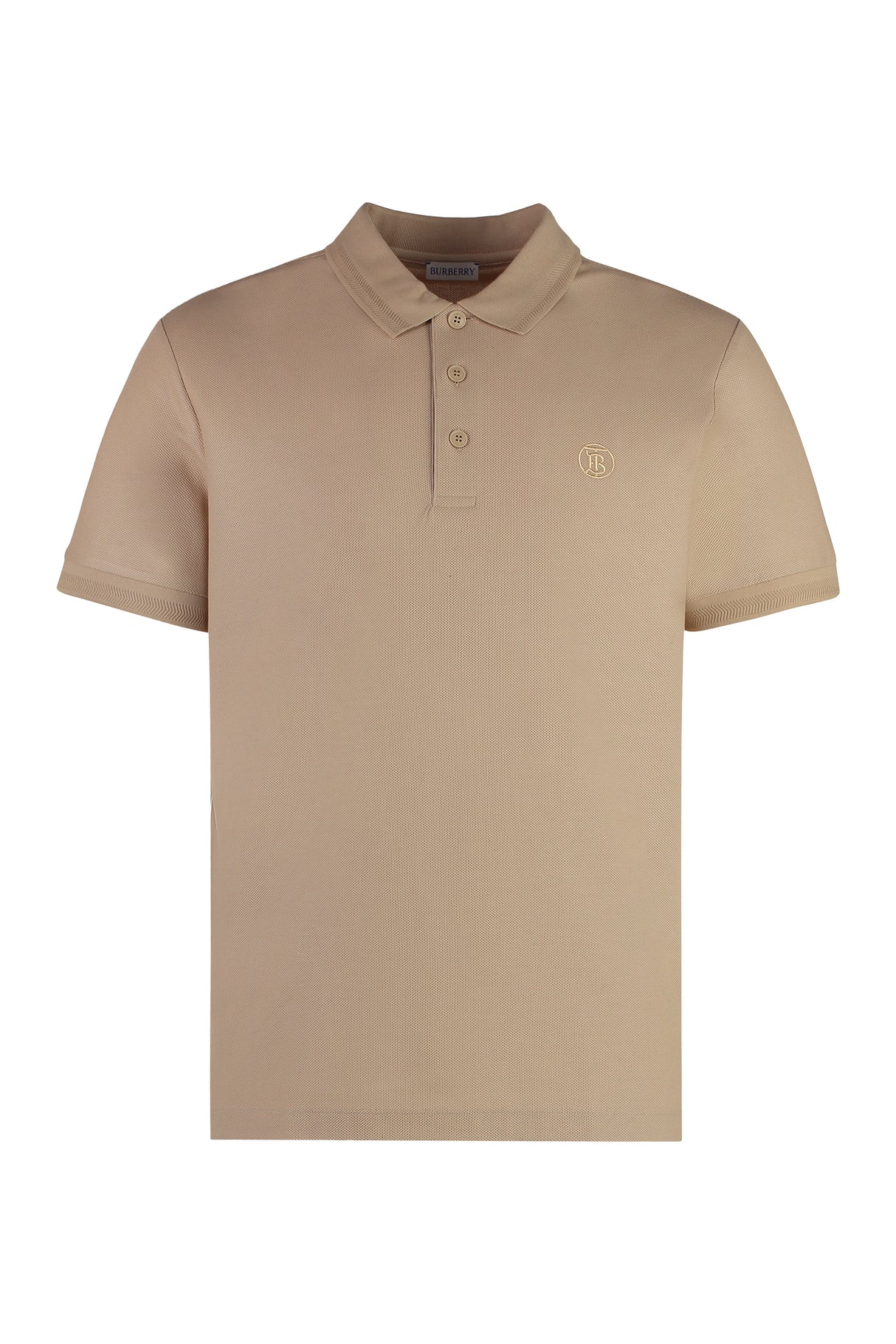 BURBERRY Men's Cotton-Piqué Polo Shirt with Side Slits