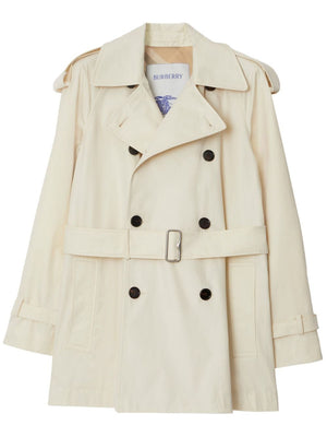 BURBERRY White Short Trench Jacket for Women