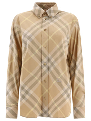 BURBERRY Check Pattern Button-Down Shirt for Women