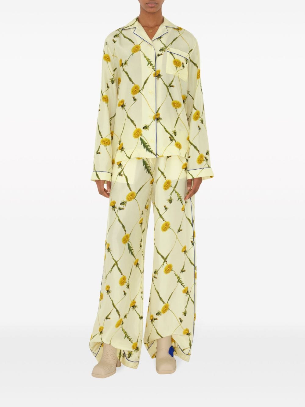 BURBERRY Silk Floral Pajama Pants for Women