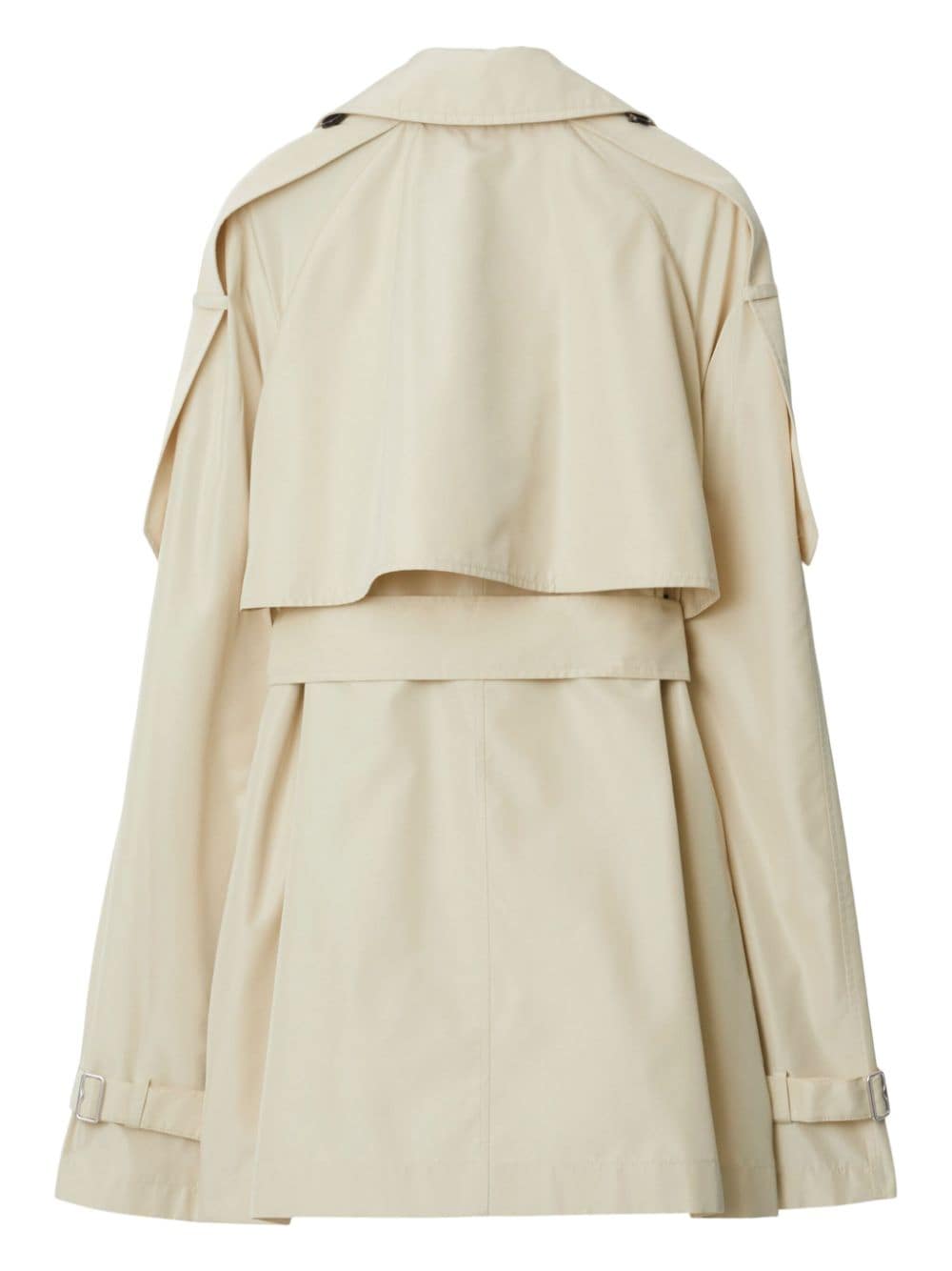 BURBERRY Double-Breasted Belted Jacket in Light Beige Silk for Women