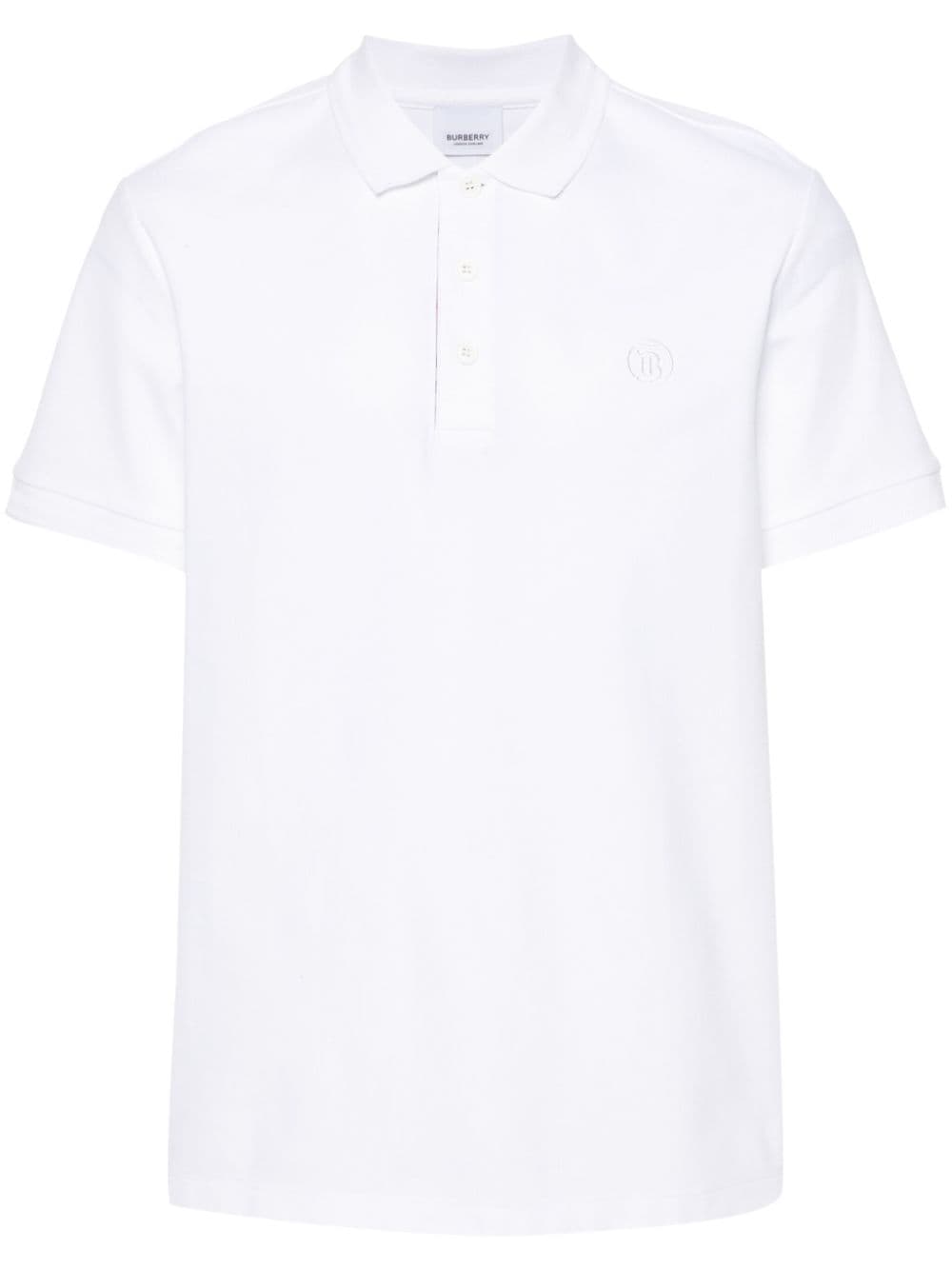 BURBERRY Men's White Cotton Polo Shirt for SS24