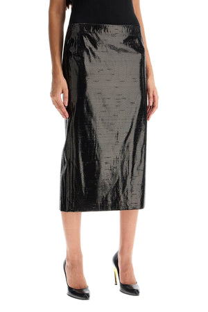 ALEXANDER MCQUEEN Silk Tarpaulin Midi Skirt