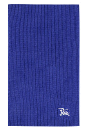 BURBERRY Men's Blue Ribbed Cashmere Scarf - FW23