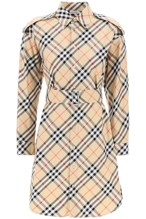 BURBERRY Organic Cotton Midi Dress with Trench-Inspired Details