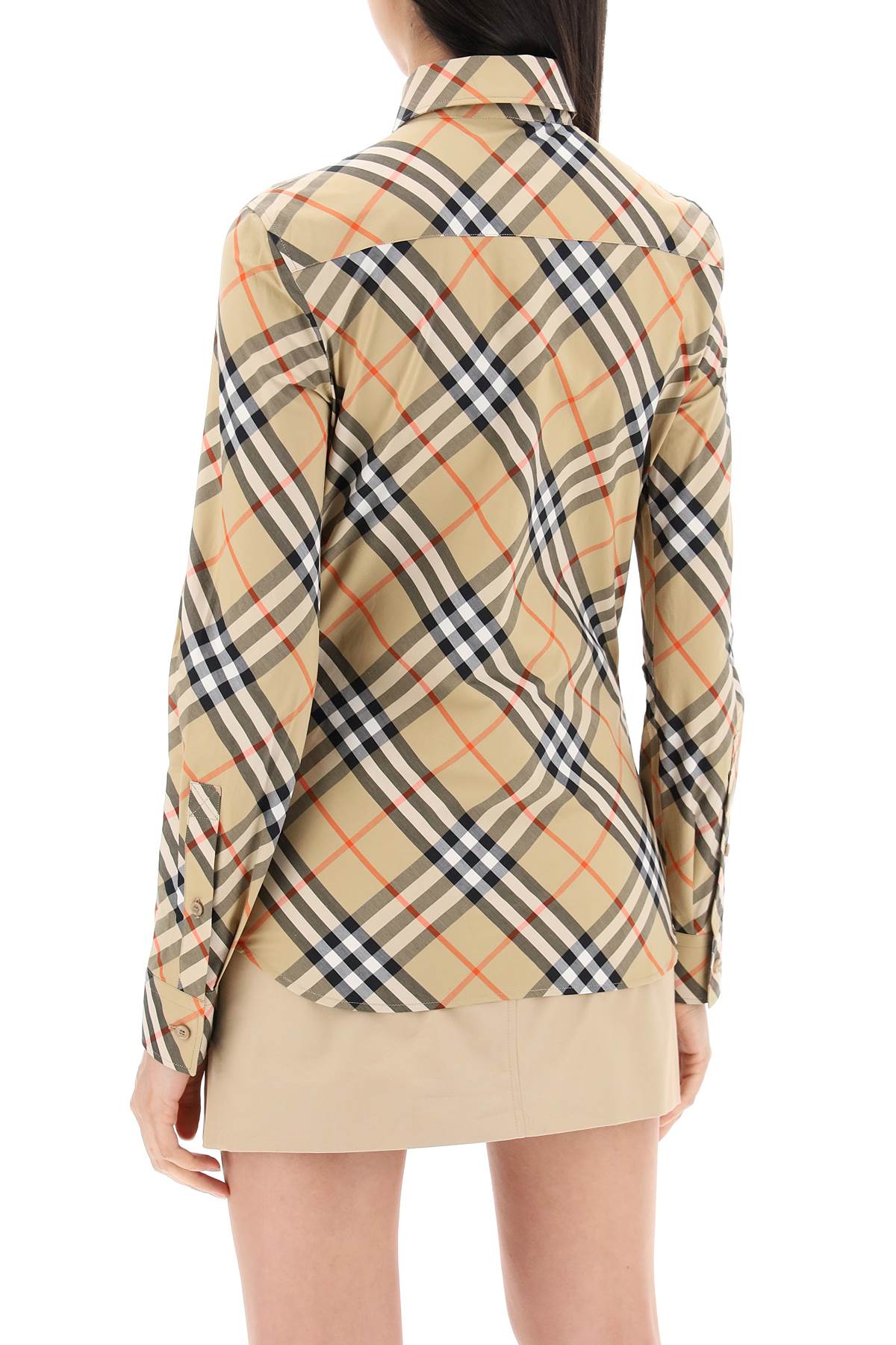 BURBERRY Classic Check Pattern Cotton Shirt for Women