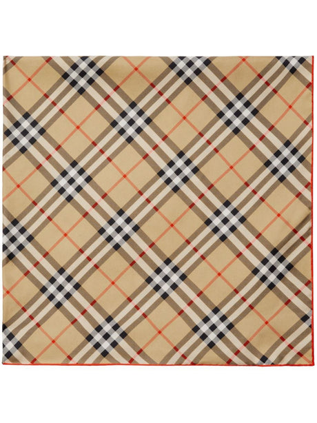 BURBERRY Medium Check Silk Scarf 90x90cm