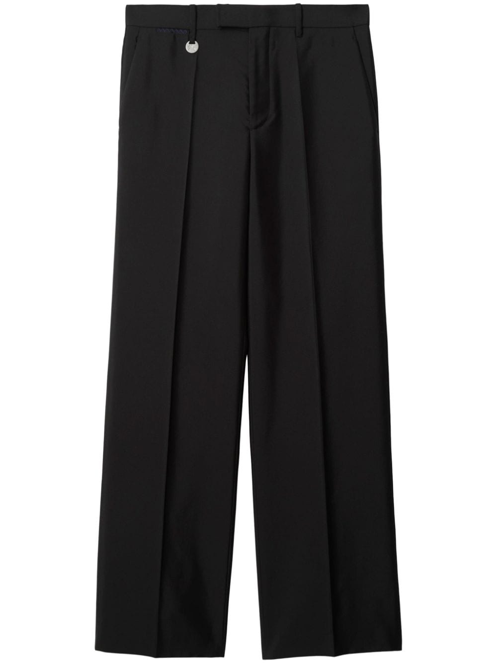 BURBERRY Black Wool-Silk Blend Trousers for Men