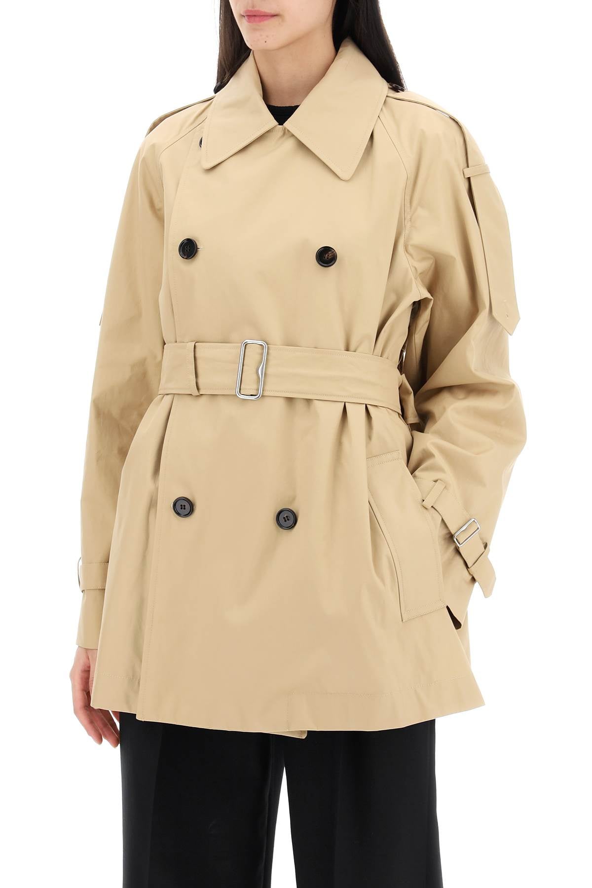 BURBERRY Beige Double-Breasted Midi Trench Jacket for Women