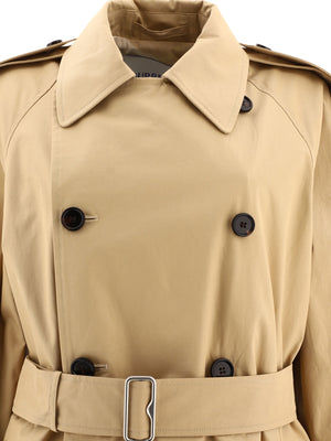 BURBERRY Beige Double-Breasted Midi Trench Jacket for Women