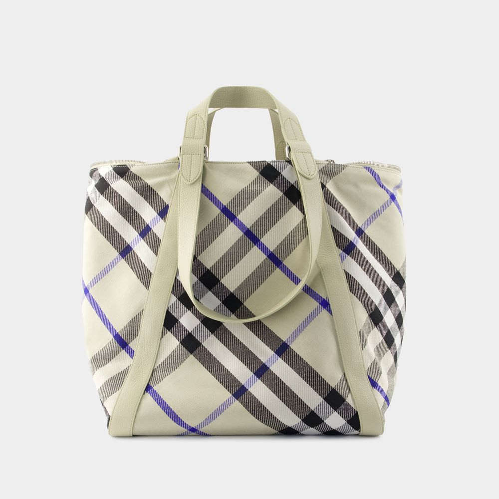 BURBERRY Neutral Medium Shopper Tote - Unisex Polyester-Cotton Blend