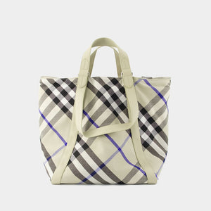 BURBERRY Neutral Medium Shopper Tote - Unisex Polyester-Cotton Blend