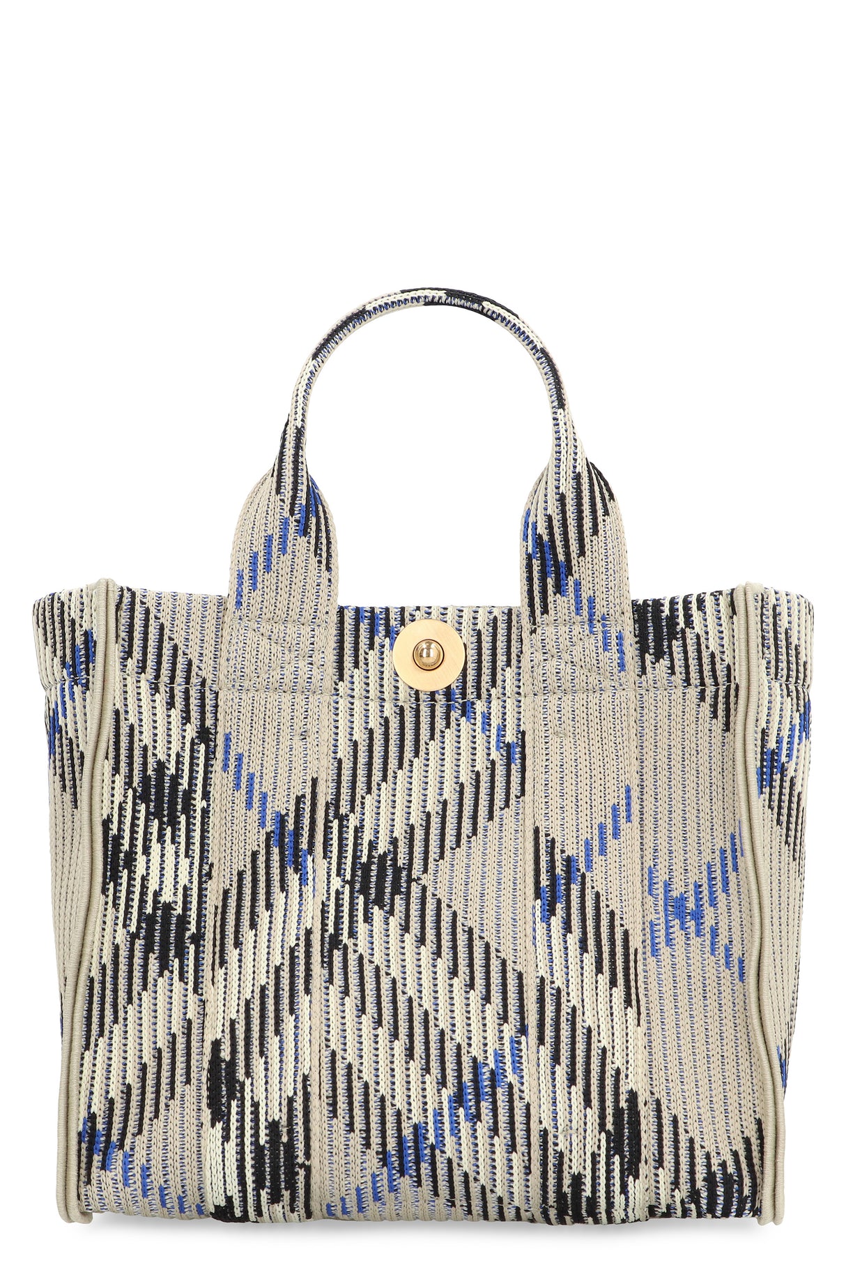 BURBERRY Checked Motif Mini Tote Handbag