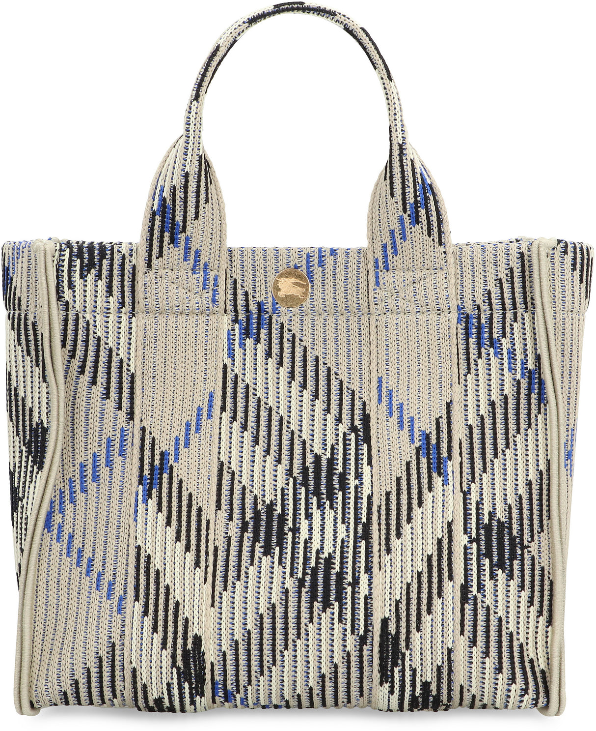 BURBERRY Checked Motif Mini Tote Handbag