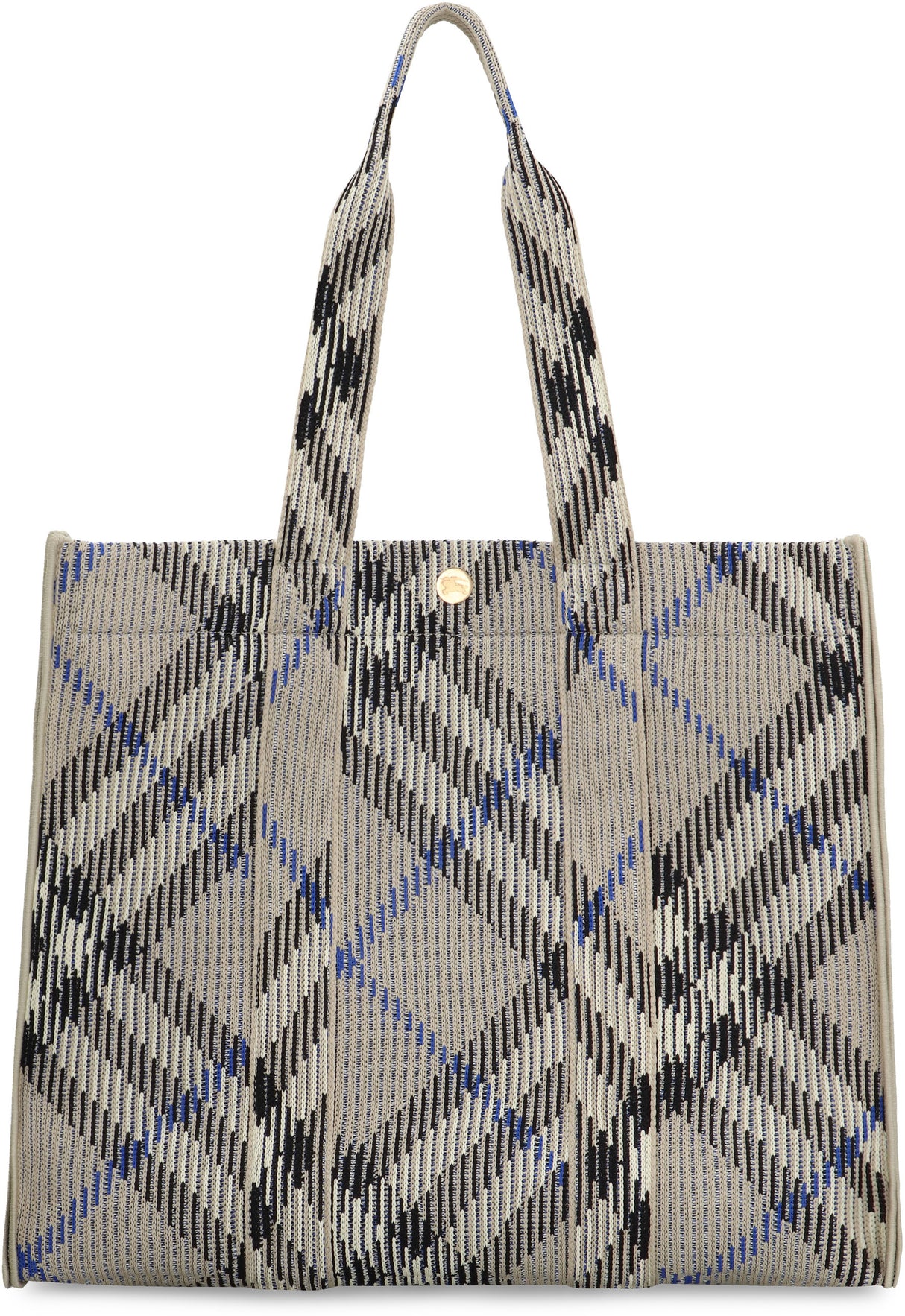 BURBERRY Check Canvas Medium Tote Handbag