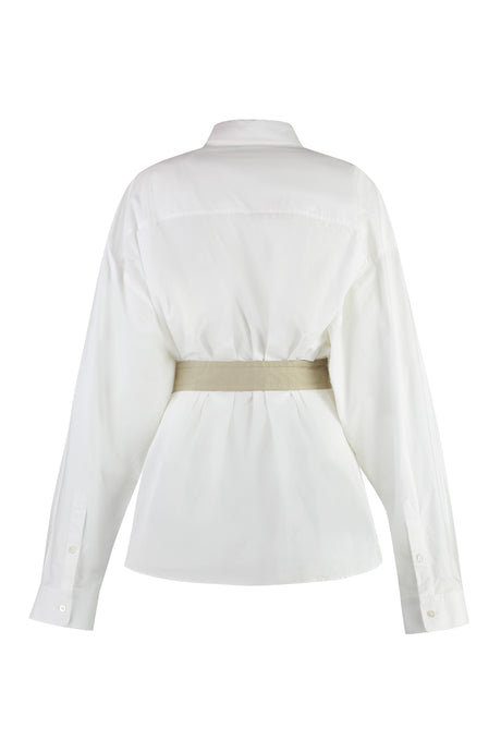 BALENCIAGA Cotton Shirt with Coordinated Waist Belt - Women's Size Options