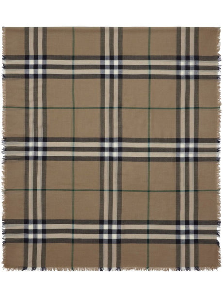 BURBERRY Iconic Check Wool Scarf