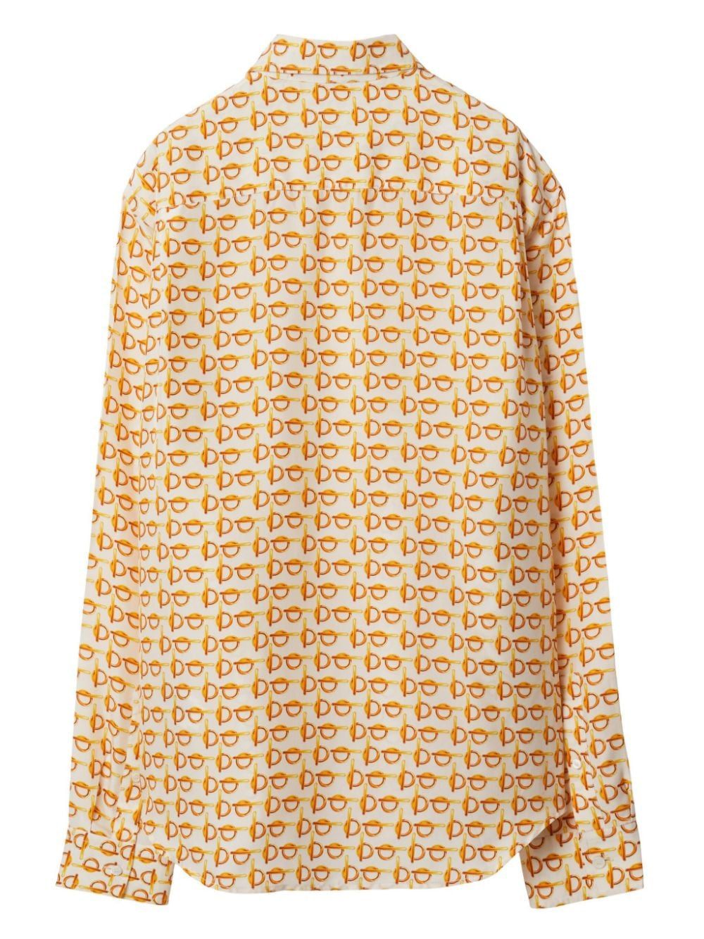 BURBERRY Luxurious Gold and White Silk Shirt for Women