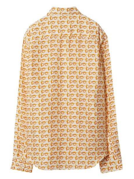 BURBERRY Golden Printed Silk Shirt for Women