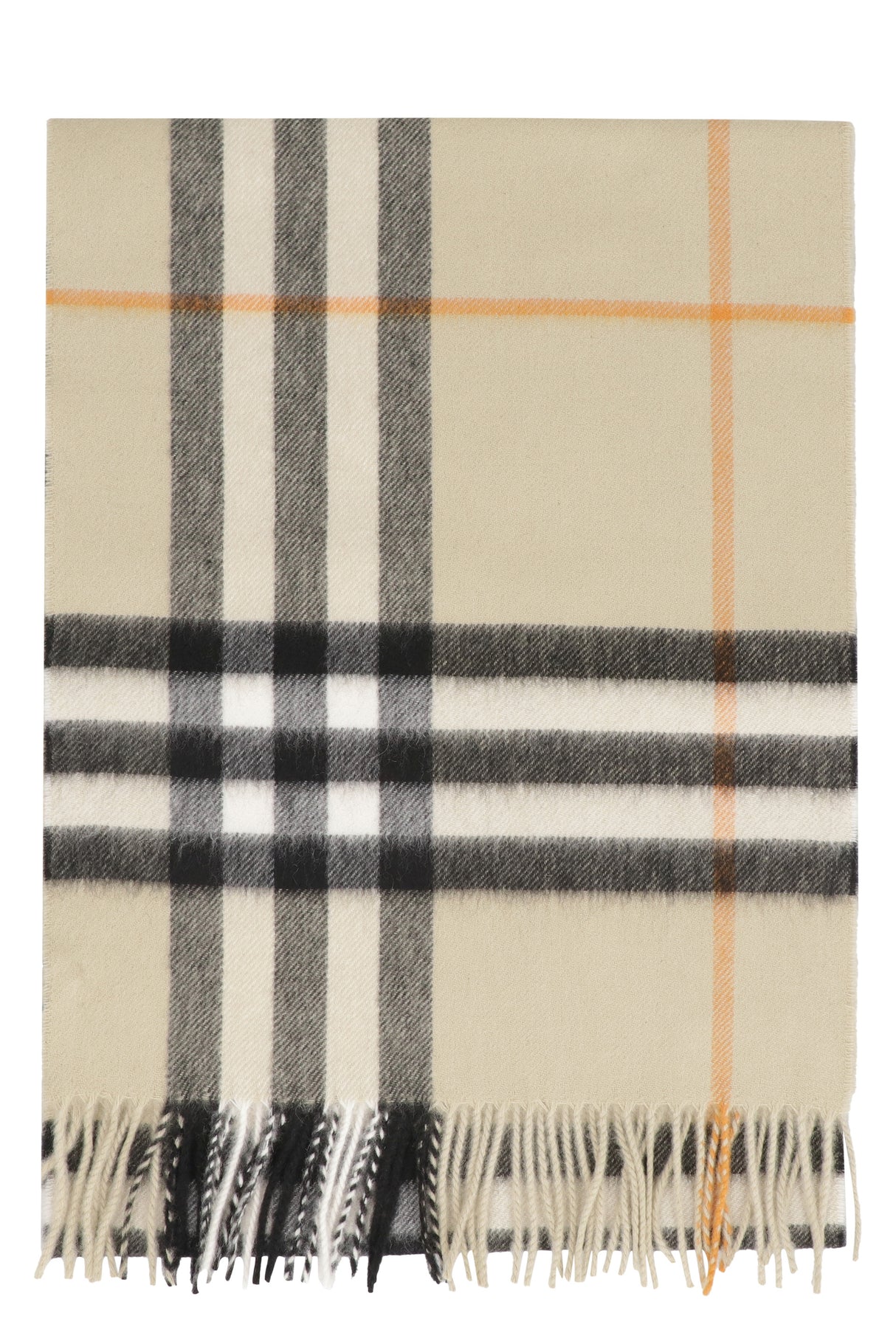 BURBERRY Elegant Checkered Cashmere Scarf 66x12 inches