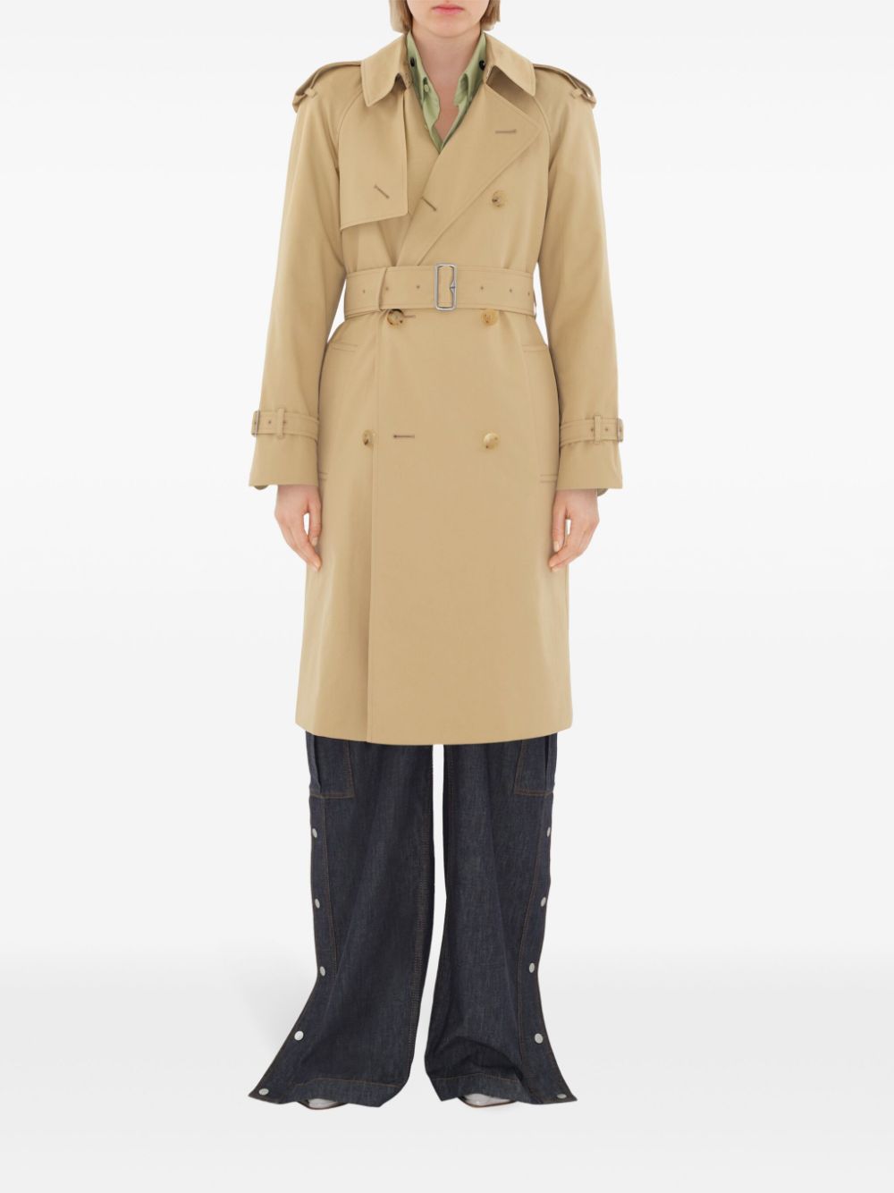 BURBERRY Women’s Mid-Length Cotton Trench Jacket