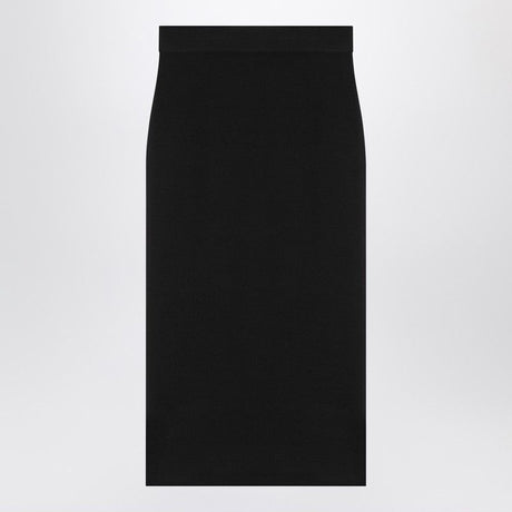 SAINT LAURENT High-Waisted Black Wool Pencil Midi Skirt