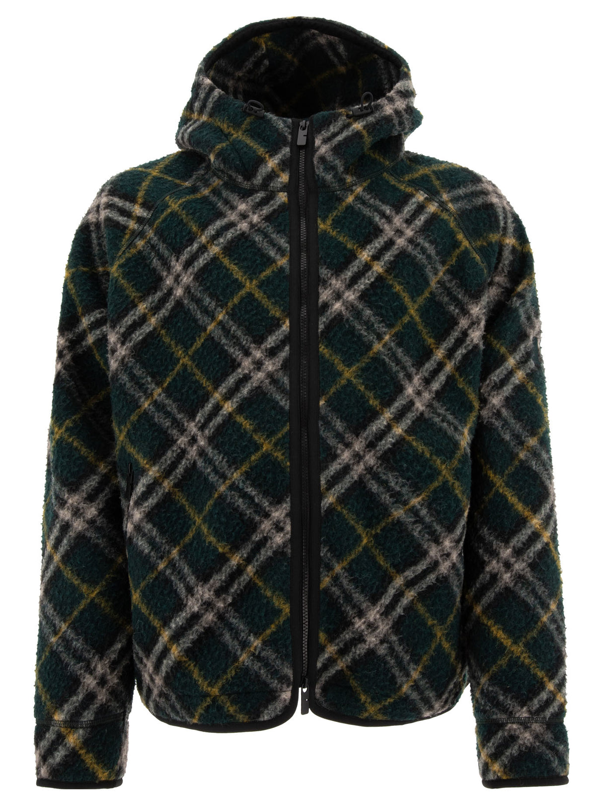 BURBERRY Classic Green Check Wool-Blend Jacket