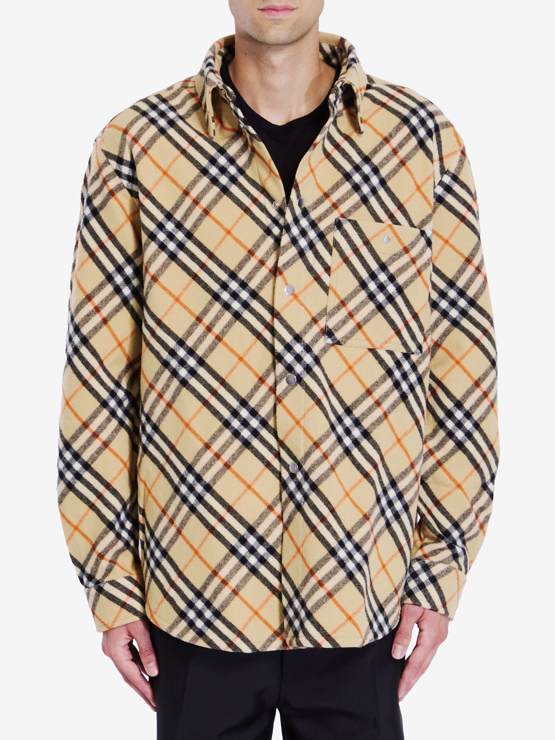 BURBERRY Classic Check Wool Flannel Shirt for Men