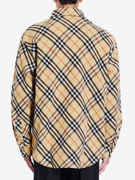 BURBERRY Classic Check Wool Flannel Shirt for Men