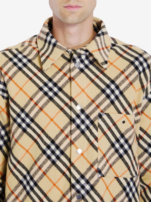 BURBERRY Classic Check Wool Flannel Shirt for Men