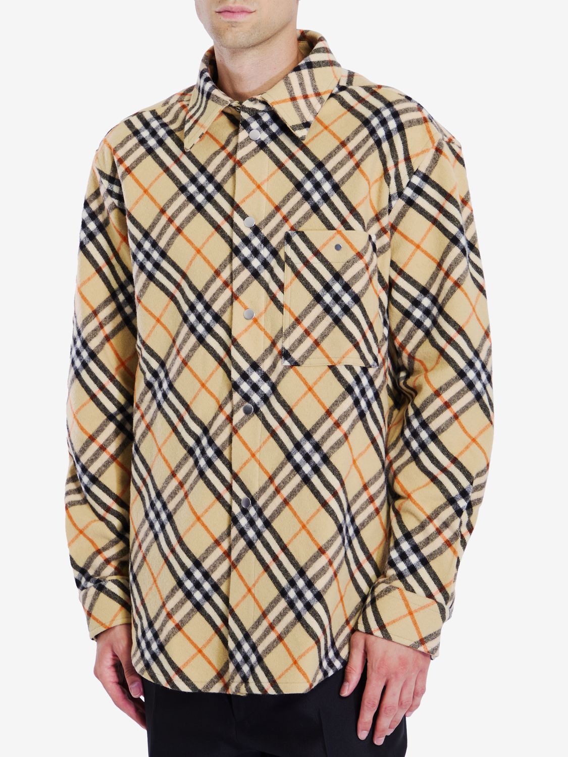 BURBERRY Classic Check Wool Flannel Shirt for Men