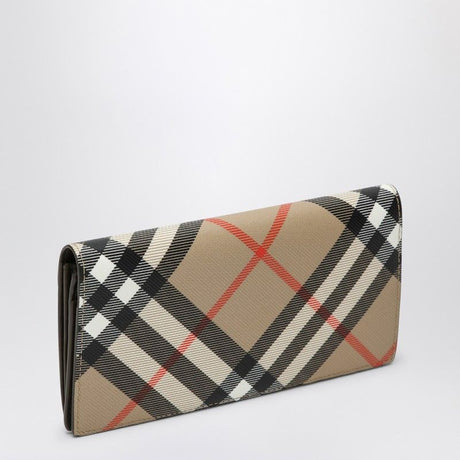 BURBERRY Continental Wallet in Check Motif - 9.5 cm Width